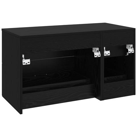 Set di mobili per il bagno 2 pz Rovere Nero - Foto 7