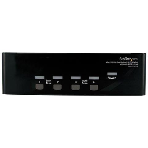 Switch KVM doppio monitor VGA DVI 4 porte USB con audio e hub USB 2.0 - Foto 1
