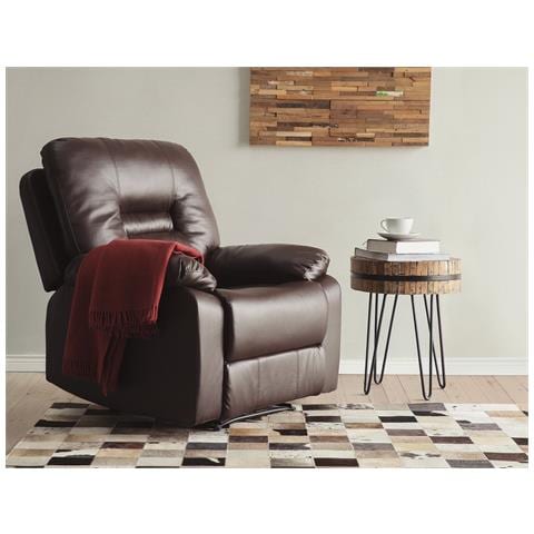 Poltrona Reclinabile In Pelle Sintetica Marrone Bergen - Foto 2