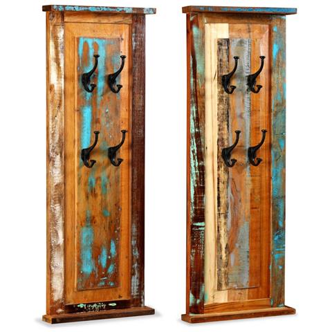2 Pz Appendiabiti In Legno Massello Di Recupero 38x100 Cm - Foto 9