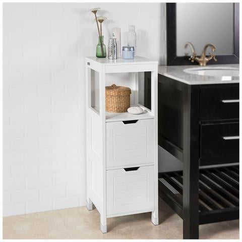 Armadietto Terra Da Bagno, mobiletto Salvaspazio, Bianco, frg127-w, it - Foto 12