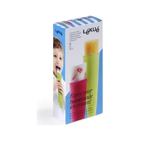 Confezione 3 Stampi Per Gelato Ice Pop Colori Assortiti, Verde, arancione, magenta - Foto 1