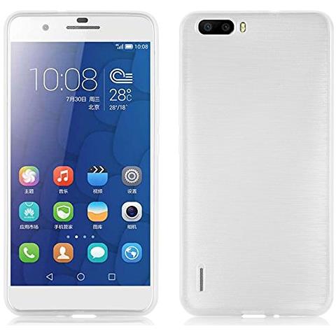 Custodia Compatibile Con Honor 6 Plus In Argento - Coperchio Protettivo In Silicone Tpu Flessibile Con Design Spazzolato - Foto 1
