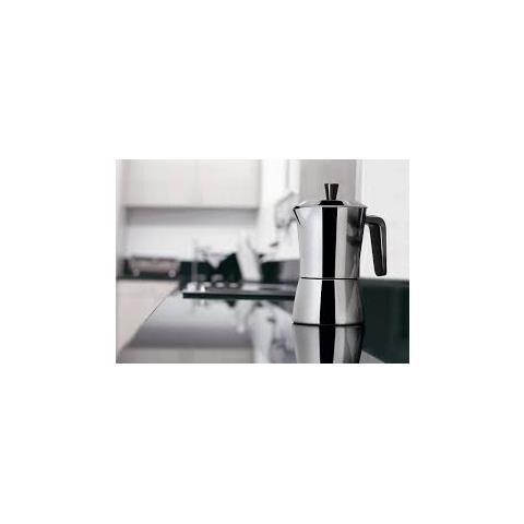 GIANNINI Caffettiera Corpo In Acciaio Inox Adatta A Tutti I Piani Di Cottura Con Guarnizione In Silicone E Manico Bianco RE10930