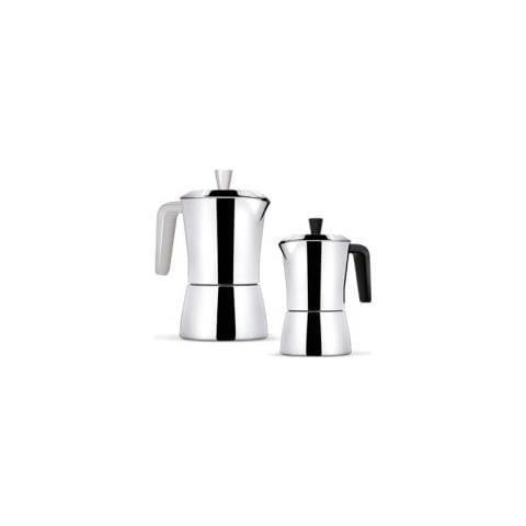 GIANNINI Caffettiera Corpo In Acciaio Inox Adatta A Tutti I Piani Di Cottura Con Guarnizione In Silicone E Manico Bianco RE10930 GIANNINI Caffettiera Corpo In Acciaio Inox Adatta A Tutti I Piani Di Cottura Con Guarnizione In Silicone E Manico Bianco RE10930