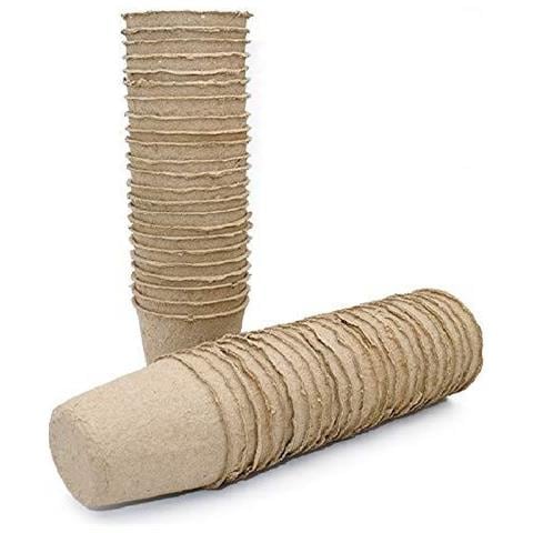 50 Pz 6 Centimetri Rotonda Fibra Vasi Biodegradabili Piantina Di Semenzaio Seme Pots. - Foto 1
