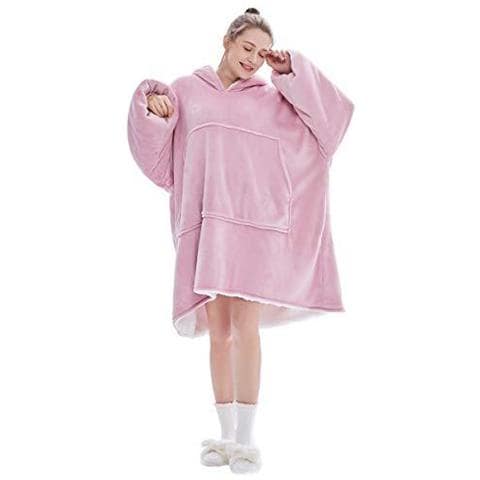 Oversize Con Cappuccio Blanket Felpa The Original Sherpa Gigante Pullover Con Grande Tasca Frontale Morbida Accogliente Caldo E Confortevole Della Novit Con Cappuccio 1 Size Fits All Tv-coperta Per Uomo Donna Adolescenti Bambini - Foto 1
