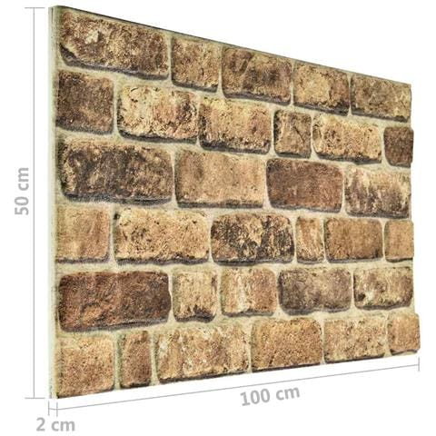 Pannelli Murali 3D con Design Mattoni Sabbia Scuro 10 pz EPS - Foto 2