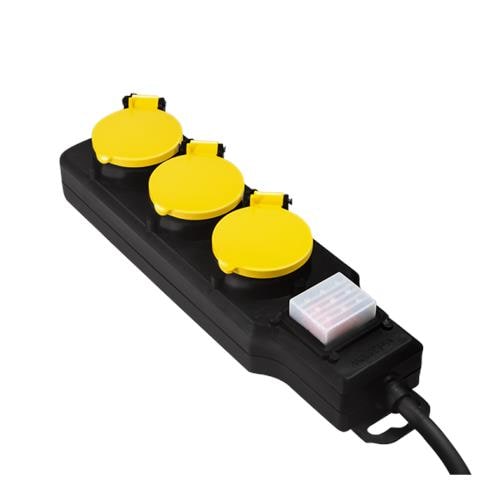 Lps253 Prolunghe E Multiple 1,5 M 3 Presa (e) Ac Esterno Nero, Giallo - Foto 3