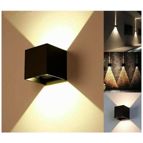 Applique Led Luce Calda Faretto Da Parete Per Esterno Interno 12 W 3000k Ip65 Es46nc - Foto 4