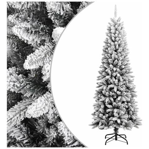 Albero Di Natale Artificiale Con Neve Floccata 240 Cm Pvc E Pe - Foto 2