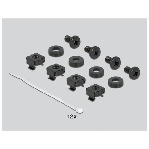 DeLOCK Spazzola a strip da 10? per la gestione dei cavi con piastra di supporto per cavi 1U nera, Pannello spazzolato, Nero, Metallo, Nylon, 1U, 25,4 cm (10"), 92 mm - Foto 4