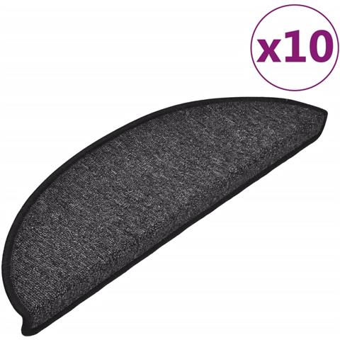 Tappetini per Scale 10 pz 56x17x3 cm Antracite - Foto 1