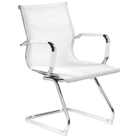 Sedia Balvano, Seduta Sala Da Attesa Per Ufficio Con Braccioli, Seduta Ergonomica Da Attesa, 62x54h89 Cm, Bianco - Foto 3