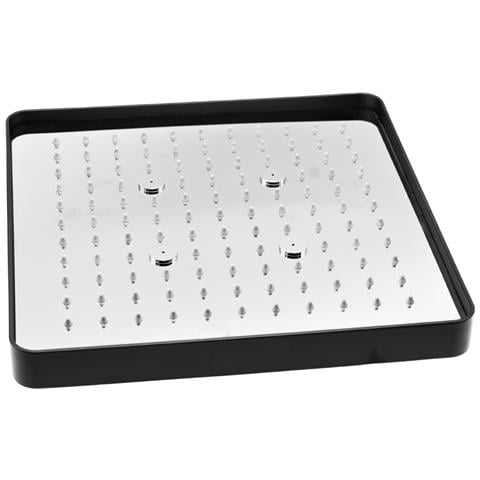 Soffione Doccia Ad Incasso Nero Opaco Quadrato Cm 30x30 Centimetri A Pioggia *** Tinta : Nero - Foto 1