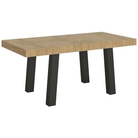 Tavolo Allungabile 90x180/440 Cm Bridge Telaio Antracite - Quercia Natura - Foto 6