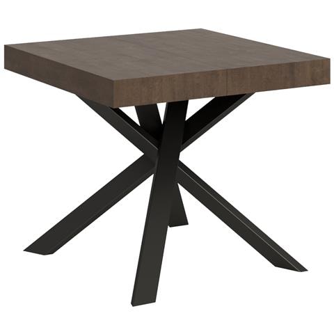 Tavolo Allungabile 90x90/194 Cm Clerk Piano - Gambe Antracite - Noce - Foto 6