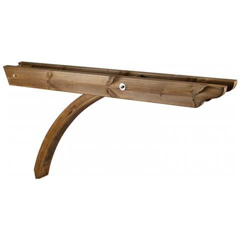 Mensola Portante Con Lavorazione Ad S Profili 4,5x12x149cm E Puntone Ad Arco 7x9cm - Noce - Foto 1