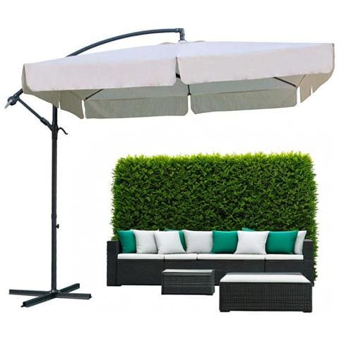 Ombrellone 2,5x2,5 Mt Da Giardino Beige Con Palo Laterale Clelia - Foto 4