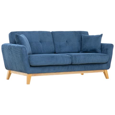 Hoga Divano Scandinavo A 3 Posti In Velluto A Coste Blu - Foto 2