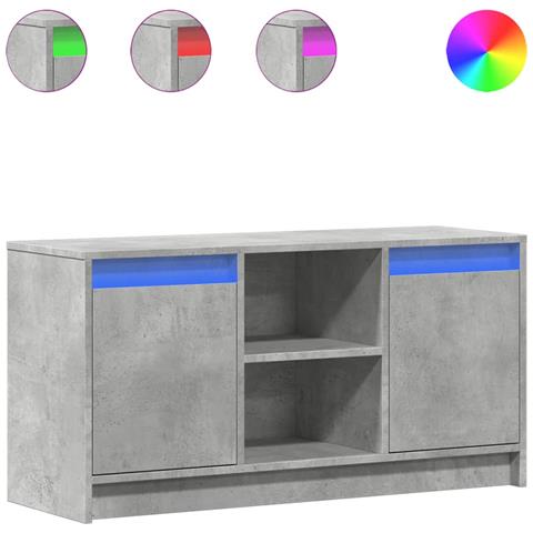 Mobile Porta Tv Con Led Grigio Cemento 100x34x50 Cm Truciolato - Foto 2