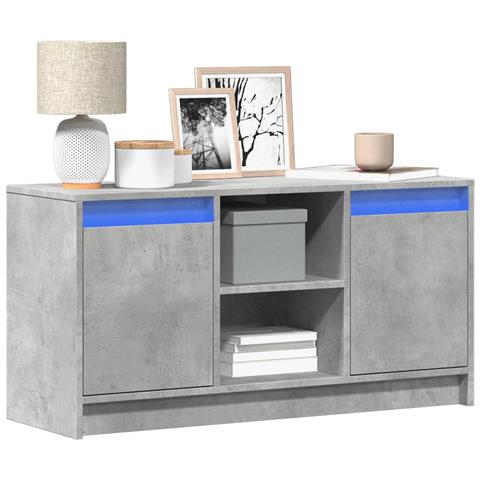 Mobile Porta Tv Con Led Grigio Cemento 100x34x50 Cm Truciolato - Foto 1