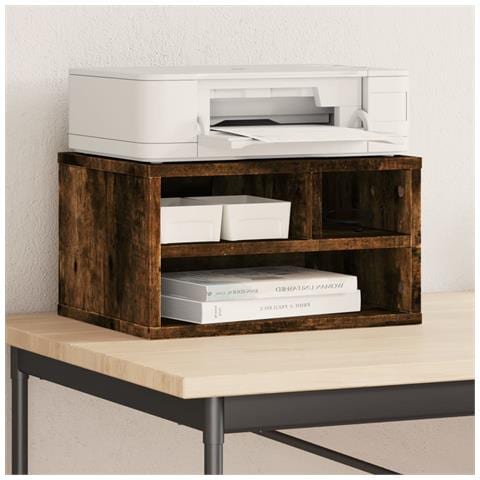 Supporto Stampante Rovere Fumo 40x32x22,5 Cm Legno Multistrato - Foto 1