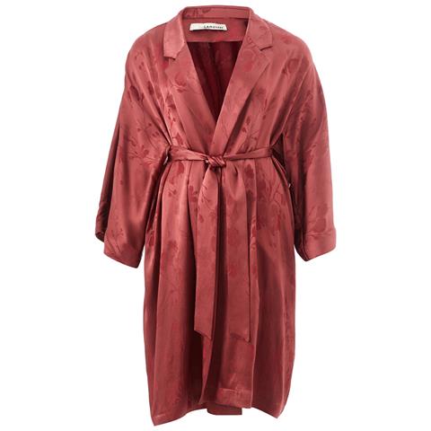 Trench A Vestaglia Rosso Con Stampa Allover - It40 - Foto 1