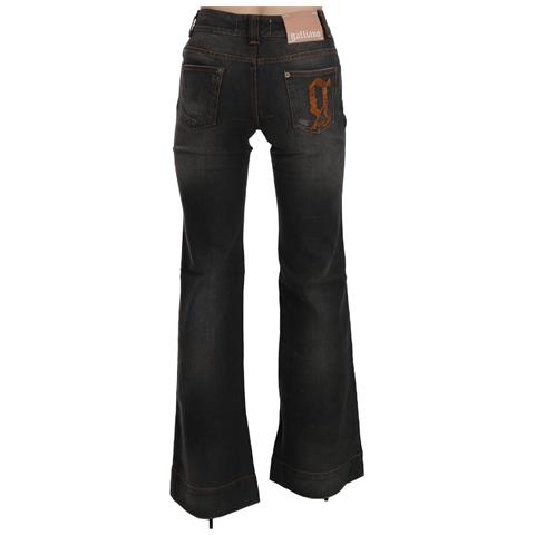 Jeans Casual In Denim Svasato A Vita Media Lavato Nero - W25 - Foto 4