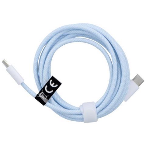 Cavo Dati E Ricarica Pd60w 3a C263 Usb-c To Usb-c Fast Charge 60w 2m Blu Per Smartphone Tablet - Foto 2