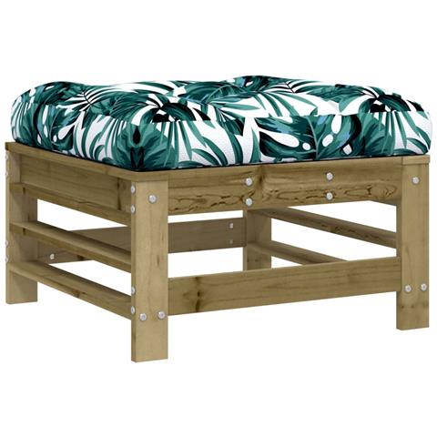 Poggiapiedi Giardino Con Cuscini 2pz Legno Impregnato Di Pino - Foto 3