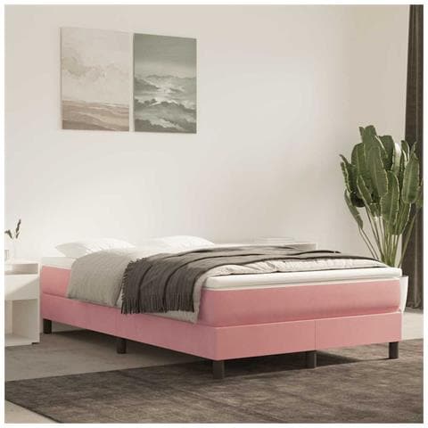 Materasso A Molle Insacchettate Rosa 120x210x20 Cm In Velluto - Foto 1