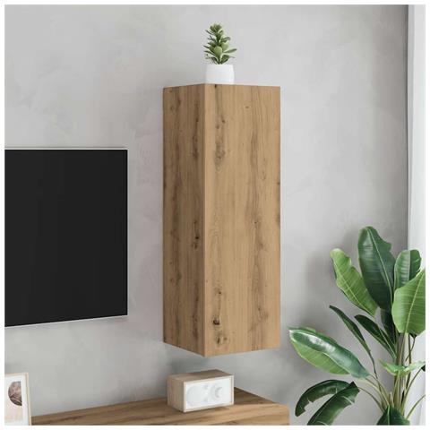 Mobile Tv Rovere Artigianale 30,5x30x90 Cm In Legno Multistrato - Foto 3