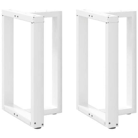 Gambe Tavolo Pranzo Forma T 2pz Bianco 60x35x(72-73) Cm Acciaio - Foto 1