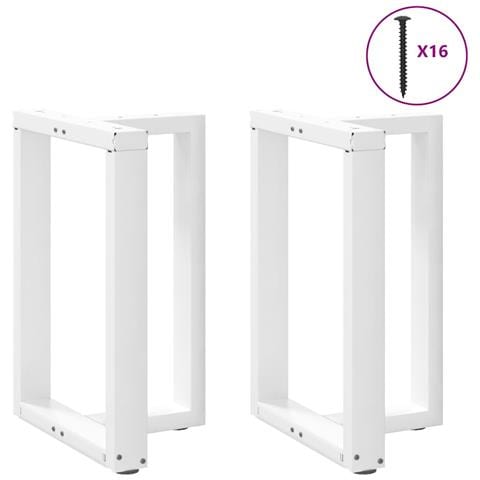 Gambe Tavolo Pranzo Forma T 2pz Bianco 60x35x(72-73) Cm Acciaio - Foto 3
