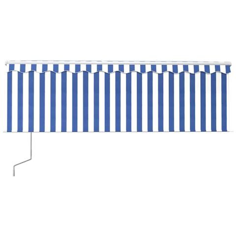Lusso Casadino -  Tenda Sole Retrattile Automatica Con Parasole 4x3m Blu Bianco - Foto 2