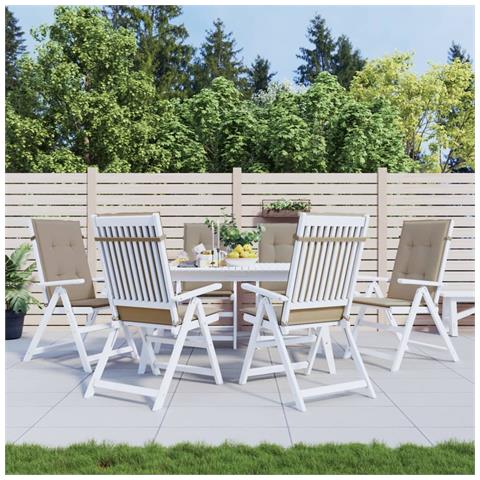 Lusso Casadino -  Cuscini Per Sedie Alte 6 Pz Tortora 120x50x3 Cm In Tessuto - Foto 8