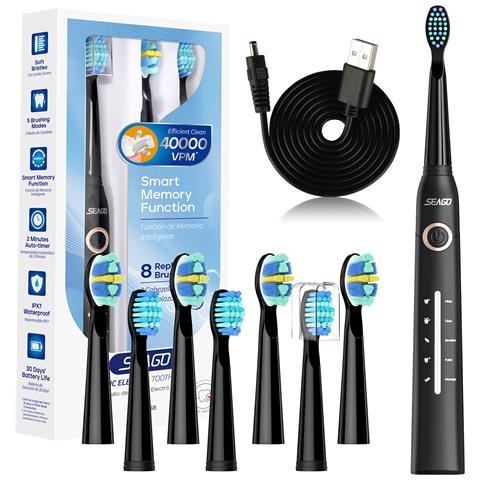 Spazzolino Elettrico Sonico Con 5 Modalità Di Pulizia Black - Foto 1