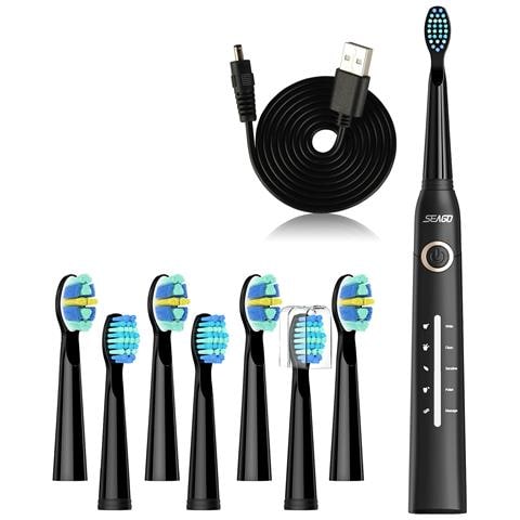 Spazzolino Elettrico Sonico Con 5 Modalità Di Pulizia Black - Foto 8