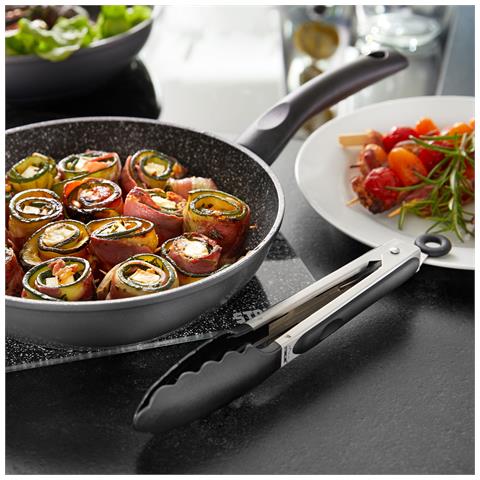 Pinza Da Cucina In Acciaio Inossidabile E Plastica, 28 cm Utensili Da Cucina, Nero - Foto 4