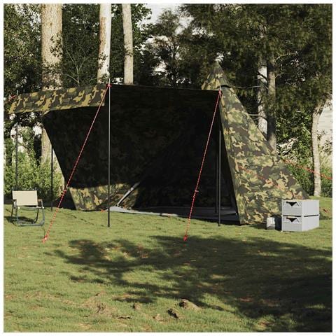 Tenda Familiare Tipi per 6 Persone Mimetica Impermeabile - Foto 1