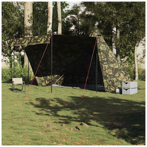 Tenda Familiare Tipi per 6 Persone Mimetica Impermeabile - Foto 2
