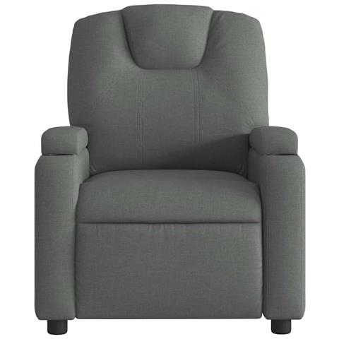 Poltrona Reclinabile Massaggio Elettrica Grigio Scuro Tessuto - Foto 9