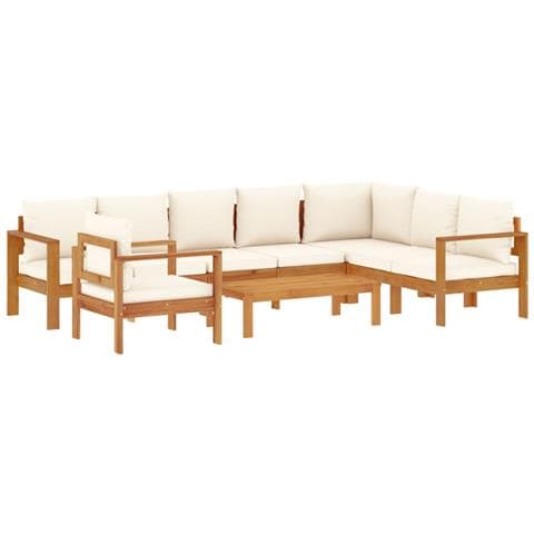 Set Divano da Giardino 6 pz con Cuscini in Massello di Acacia - Foto 1