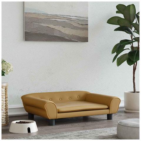 Lettino per Cani Marrone 70x48x22 cm in Velluto - Foto 2