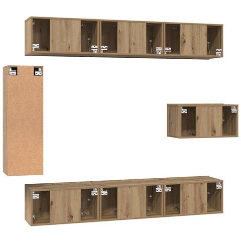 Set mobile TV 8 pcs rovere artigianale 30.5 x 30 x 90 cm - Foto 9