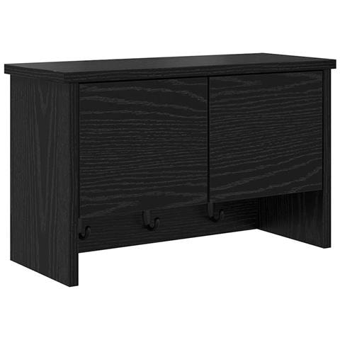 Appendiabiti a muro con lo scaffale Rovere nero 50 x 20 x 30 cm - Foto 1