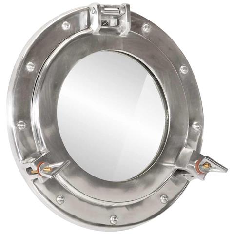 Specchio da Parete Design Oblò Ø30 cm in Alluminio e Vetro - Foto 1