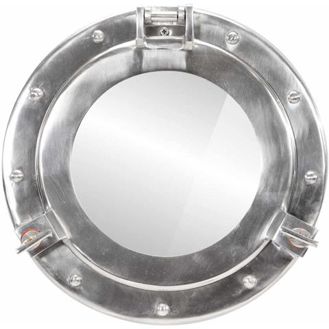 Specchio da Parete Design Oblò Ø30 cm in Alluminio e Vetro - Foto 2