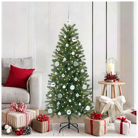 Albero di Natale artificiale con 150 LED Verde 150 cm PE e PVC - Foto 2